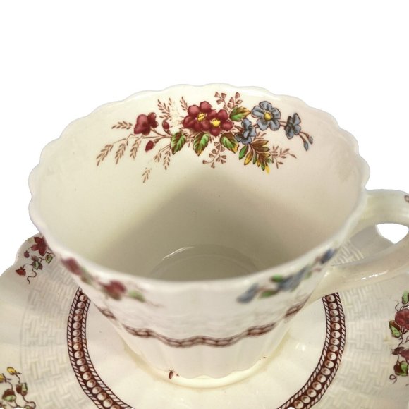 Vintage Copeland Spode Rosalie Pattern Demitasse cup and saucer teacup 1950's - Picture 2 of 6